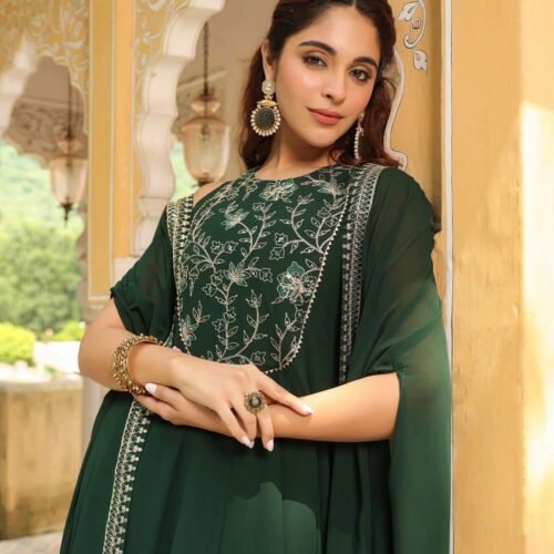 Embroidered Flared Kurta Suit Set | Ayat Closet