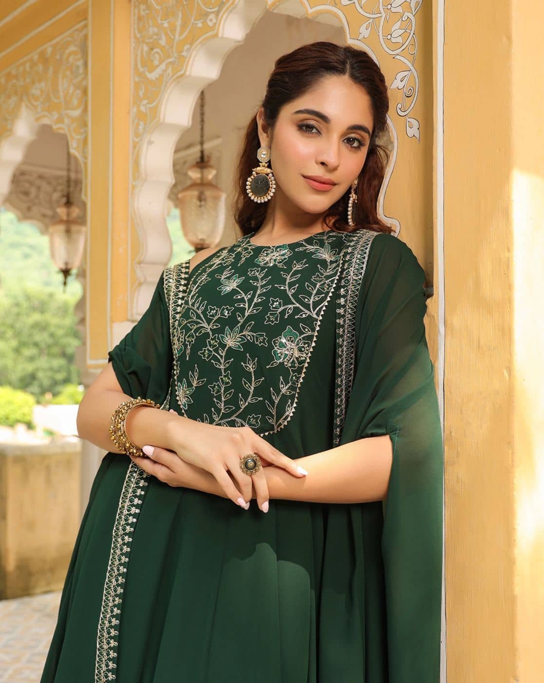 Embroidered Flared Kurta Suit Set | Ayat Closet